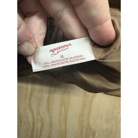 Arizona Jean Co Jacket Womens XL Tan Fringe Western Cowgirl Rodeo Faux Suede - Picture 3 of 6